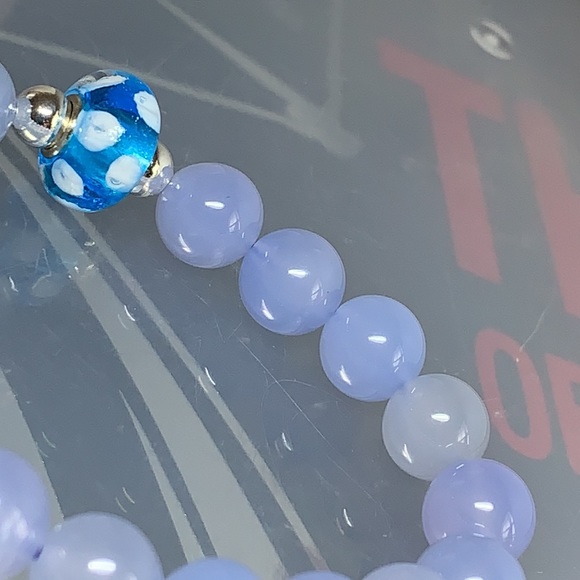 CHALCEDONY STONES NATURAL BRACELET Size 6” - Picture 6 of 6